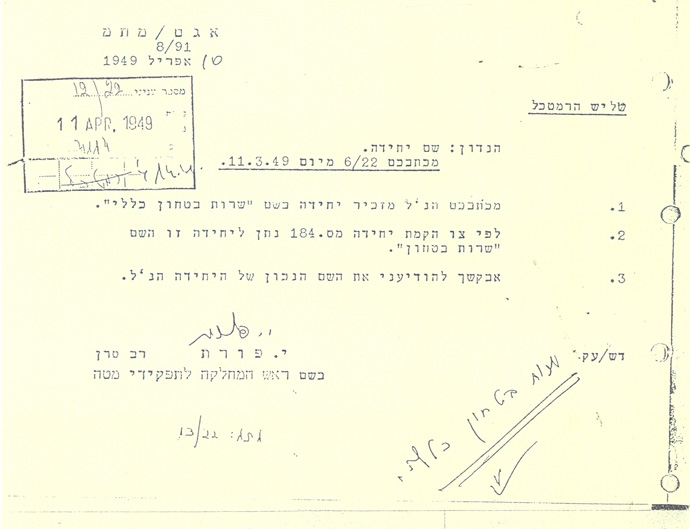 קביעת השם שב"כ ולא ש"ב כדי להבדילו מחוק שירות ביטחון, 1949, המסדיר את הגיוס לצה"ל